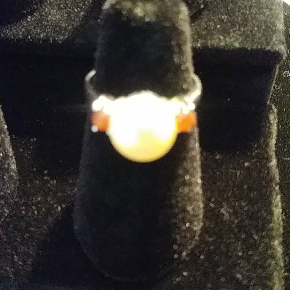 Pearl and Topaz Sterling Silver Ring